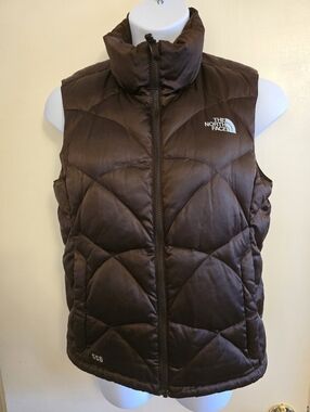 North Face Women's 550 Brown Goose Down Insulated Puffer Vest, Sz M